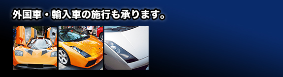 外国車・輸入車の施行も承ります。